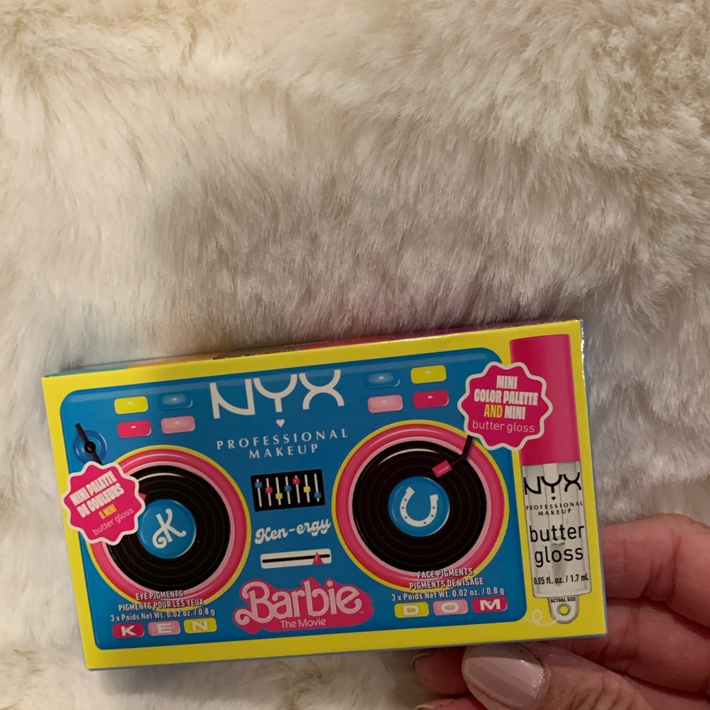 NYX Barbie the Movie Ken-ergy Mini color palette and mini butter gloss